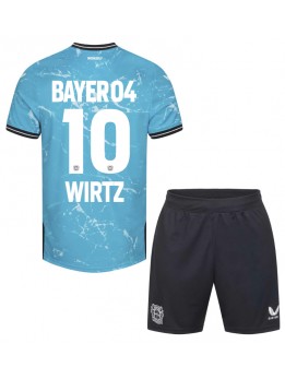 Billige Bayer Leverkusen Florian Wirtz #10 Tredjedraktsett Barn 2023-24 Kortermet (+ Korte bukser)